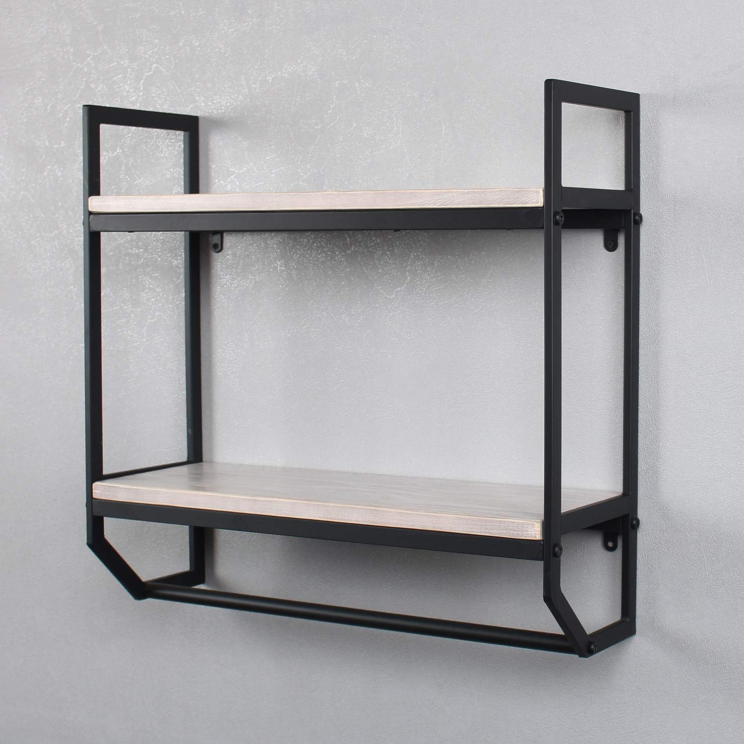 2-TIER METAL INDUSTRIAL BATHROOM SHELF