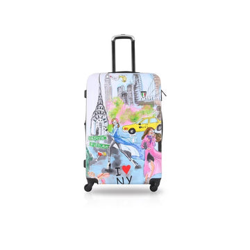 TUCCI Italy New York Love Art Design Spinner Wheel Luggage Suitcase, Multicolor, 28"