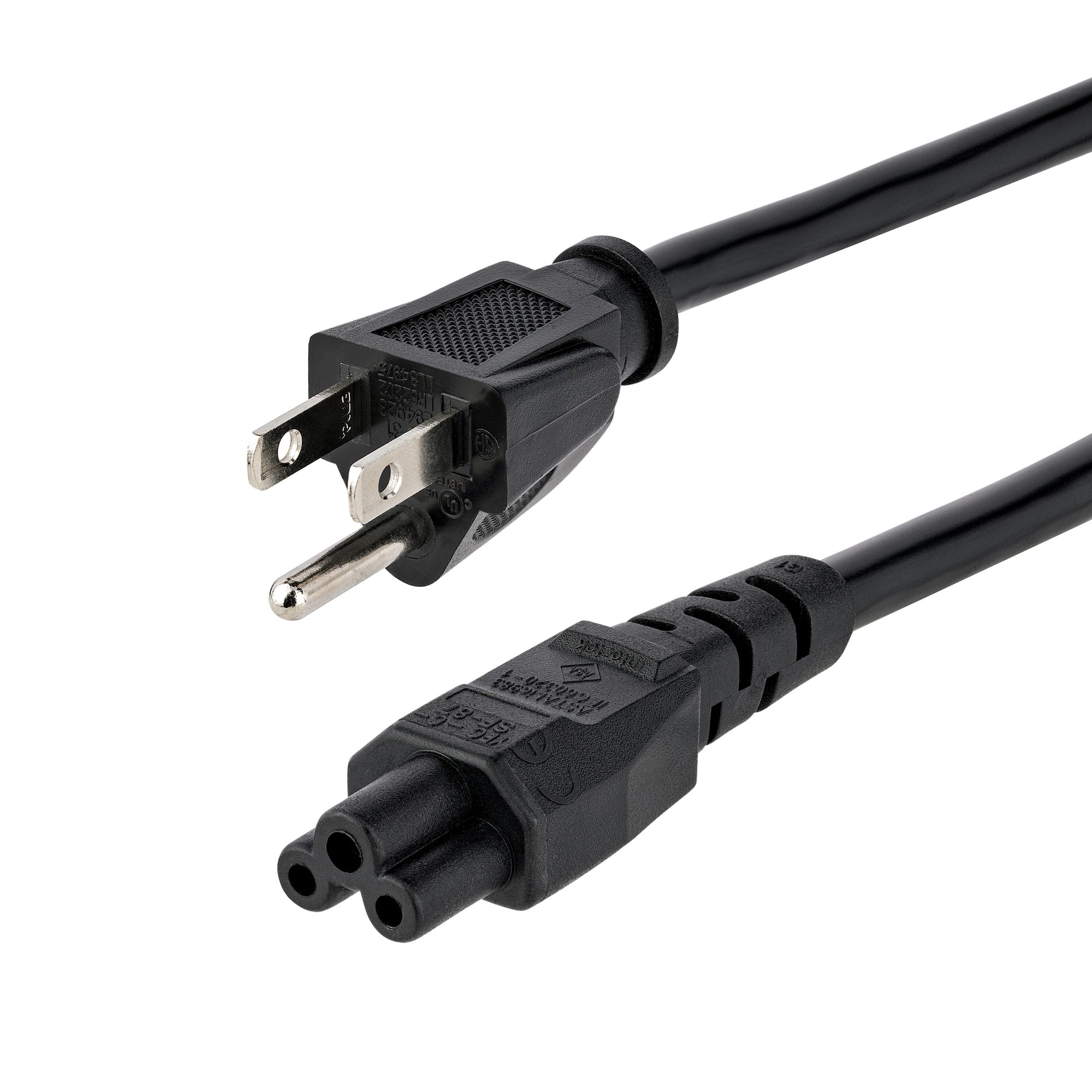 6ft (1.8m) Laptop Power Cord, NEMA5-15P to C5 AC Cable