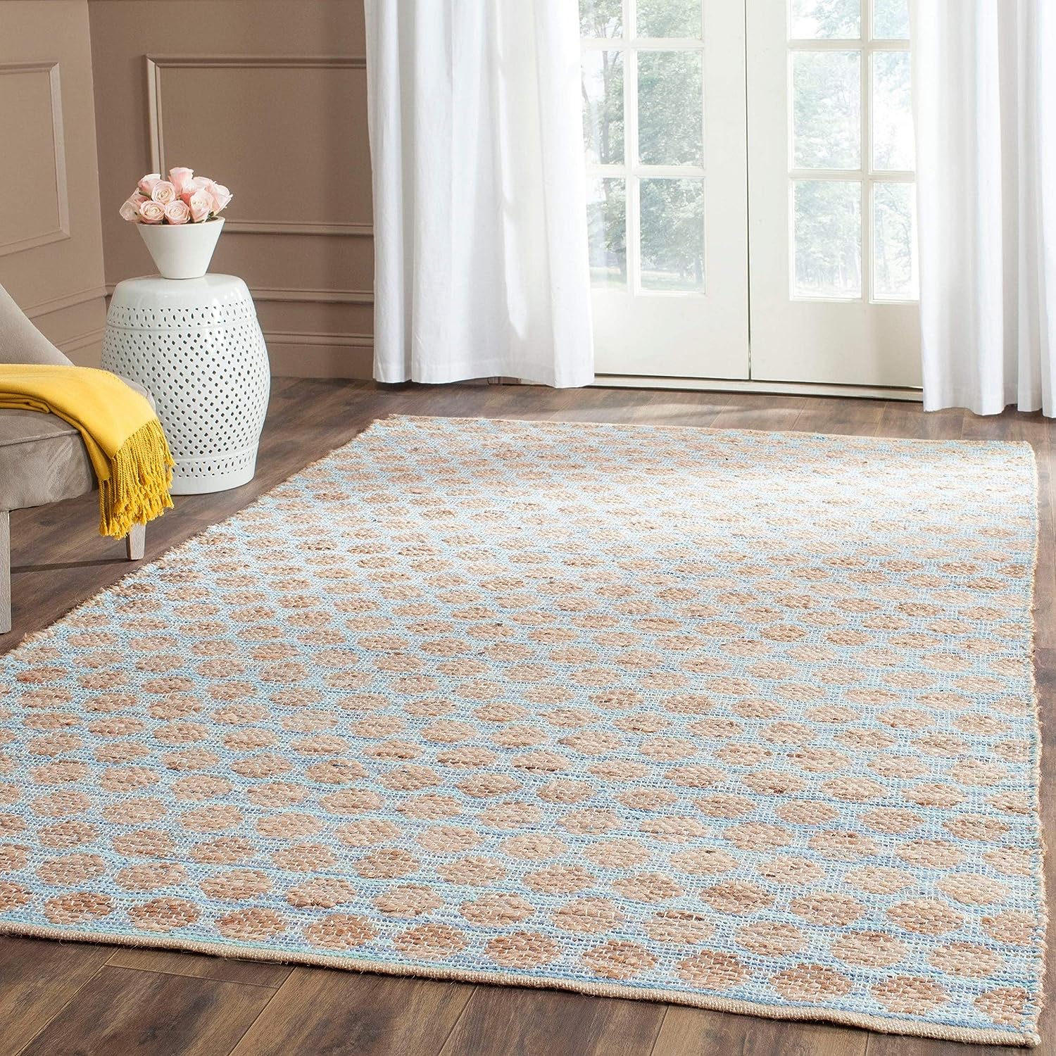 SAFAVIEH CAPE COD HANDMADE AREA RUG - 9' x 12' Blue/Natural