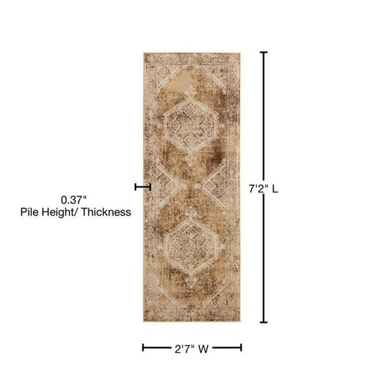 Marrakesh Sultana Light Brown 2 ft. 7 in. x 7 ft. 2 in. Runner Rug by United Weavers