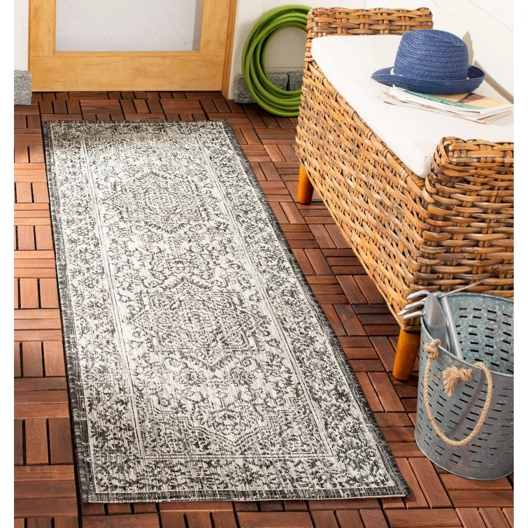 Herefordshire Slate/Gray Indoor/Outdoor Rug 2'3" x 8'