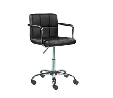 SELENA ARM OFFICE CHAIR  -  BLACK PU