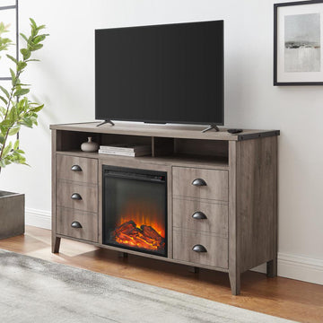 Walker Edison Farmhouse 2 Door Electric Fireplace TV Stand up to 58"