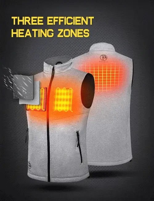 XL - Mens 3 Zone Lightweight Heated Vest with Battery Kit-Grey