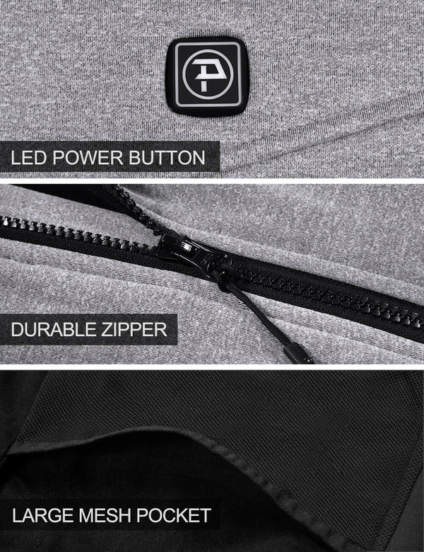 XL - Mens 3 Zone Lightweight Heated Vest with Battery Kit-Grey