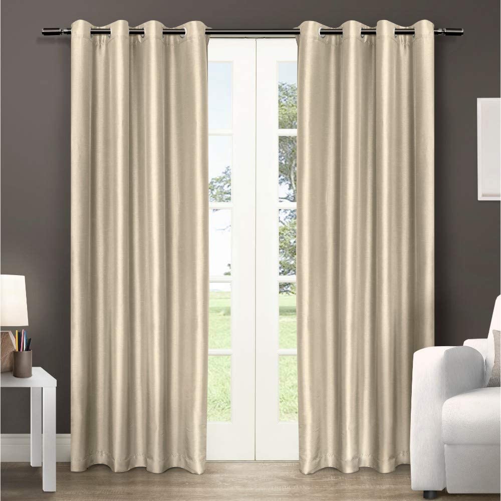 Curtains ~ Chatra Grommet Top Panel, Bone, 54" x 96", 2 Piece by Exclusive Home - GetSetHome Store