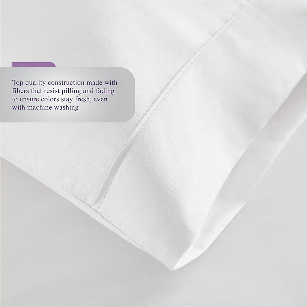 FULL ~ Bed Sheets 4 Piece Set- 1800 Series Collection, White - GetSetHome Store