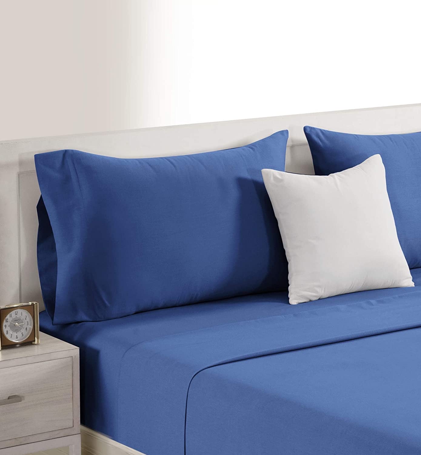 Twin ~ 3 Piece Sheet Set, Ensign Blue, Cotton, by Casa Platino - GetSetHome Store