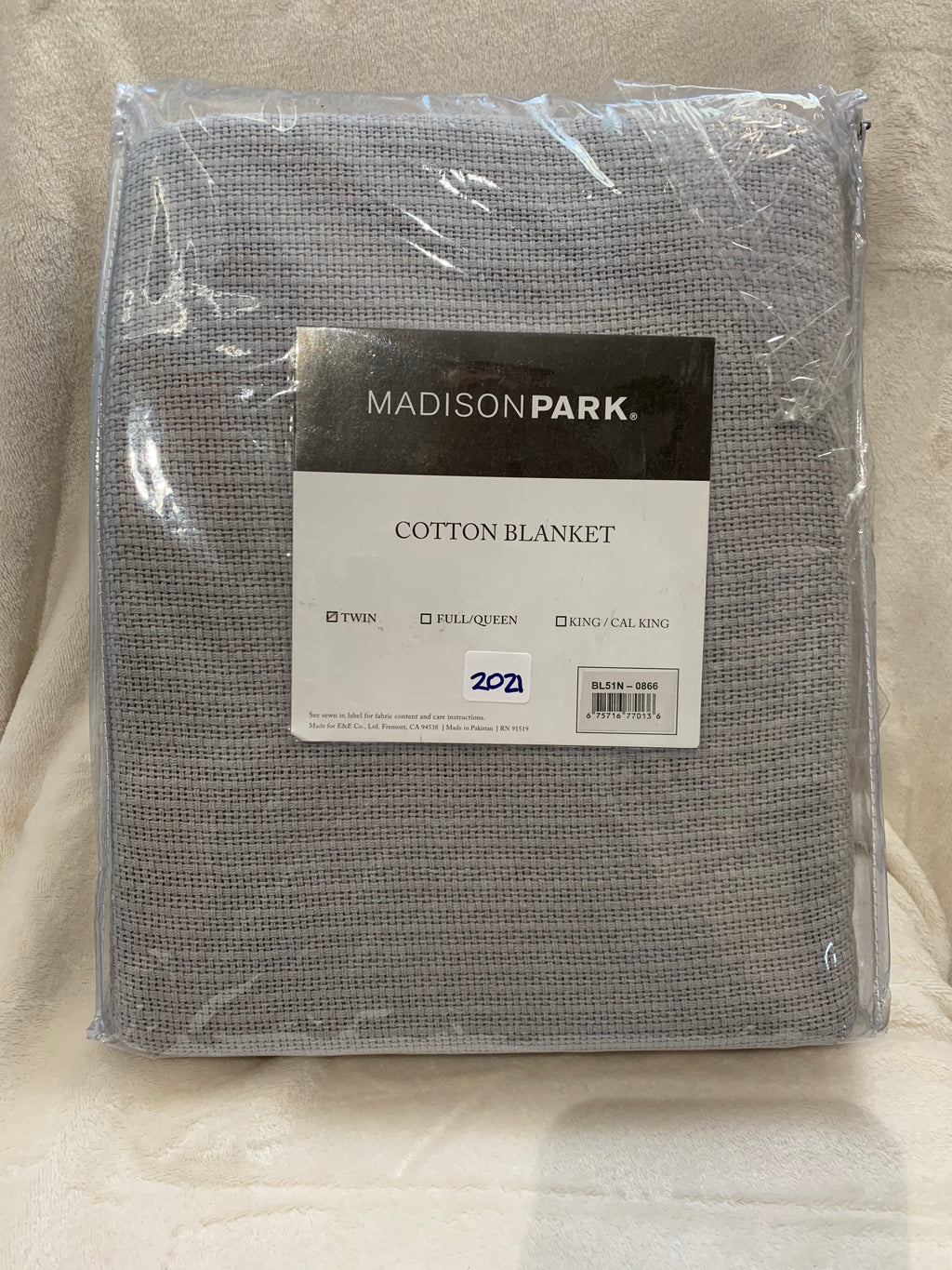 Twin ~ Madison Park Cotton Blanket, Grey - GetSetHome Store