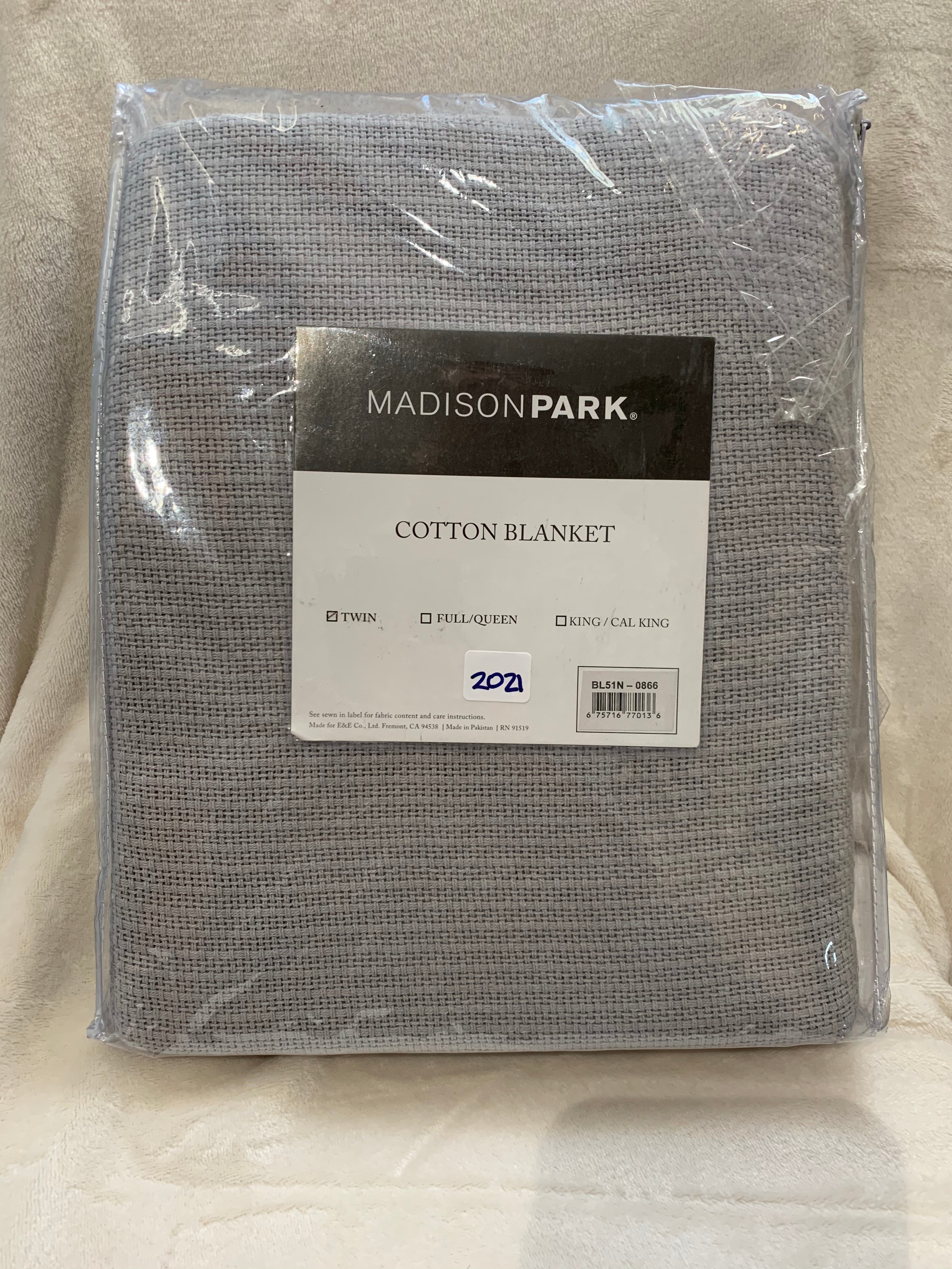 Twin ~ Madison Park Cotton Blanket, Grey - GetSetHome Store