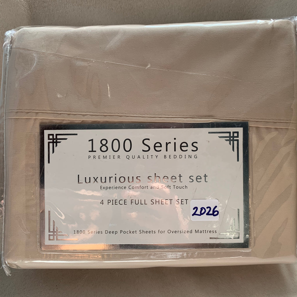 FULL ~1800 Series Bedding - 4 Piece Bed Sheet Set, Cream - GetSetHome Store