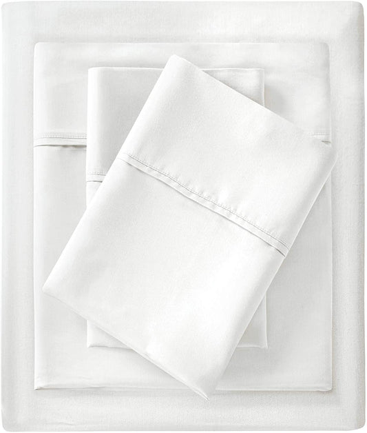 Cal King - Madison Park MP20-4842 Cotton Rich Sheet Set, White - GetSetHome Store