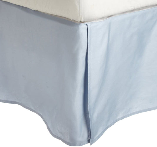 King -  Superior Combed Cotton, 300 Thread Count Pleated Bed Skirt, Light Blue - GetSetHome Store