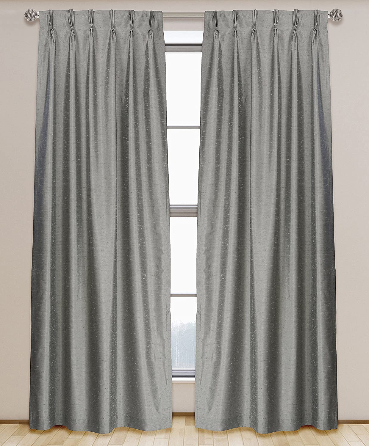 Curtains - L J Home Fashions - 575 ZOI - 2 Panels with Grommets, Grey - GetSetHome Store