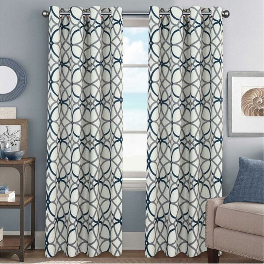 Curtain - Mahaney Geometric Blackout Thermal Grommet (Set of 2) - GetSetHome Store