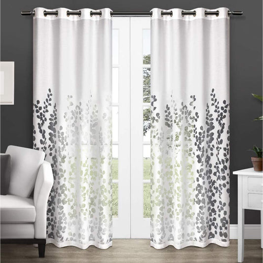 Curtains - Exclusive Home Wilshire Sheer Grommet Top Panel Pair, White - GetSetHome Store