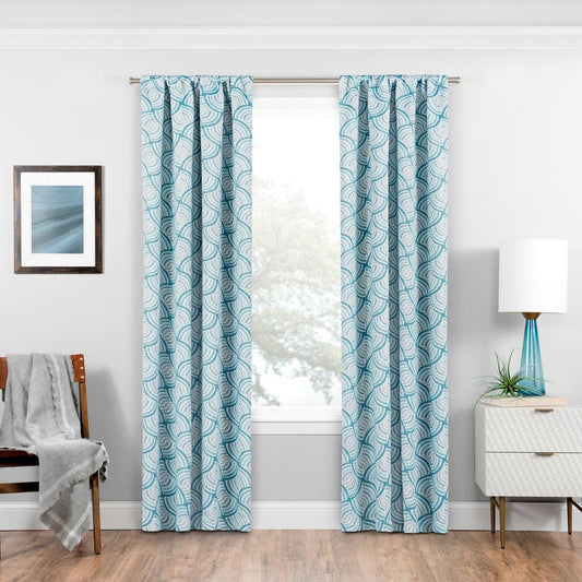 Curtain - Eclipse Benchley Blackout Window Curtain Panel in Teal - 37 in. W x 95 in. L - GetSetHome Store