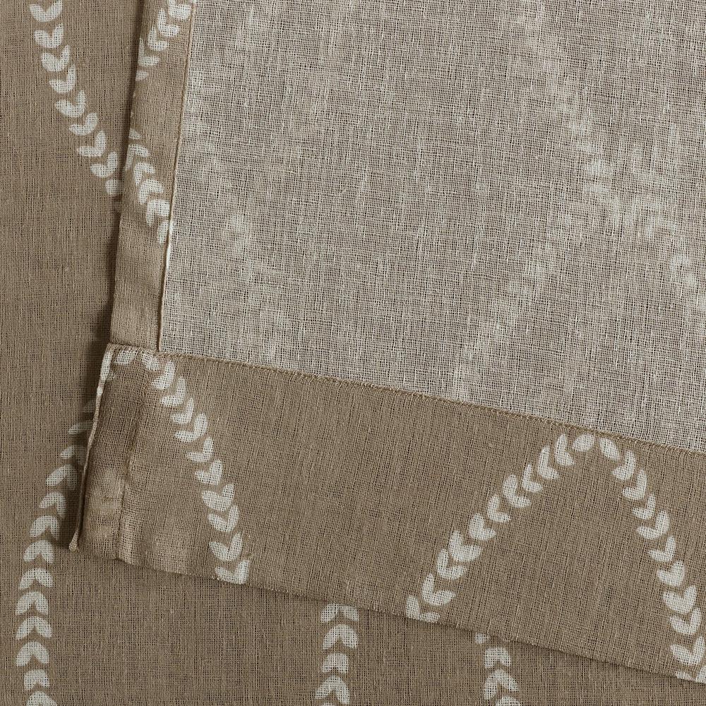 Curtain - Grecian Grommet Printed Sheer, Taupe - GetSetHome Store