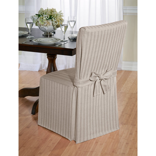 Dining Chair Cover - Cotton Herringbone Slipcover - GetSetHome Store