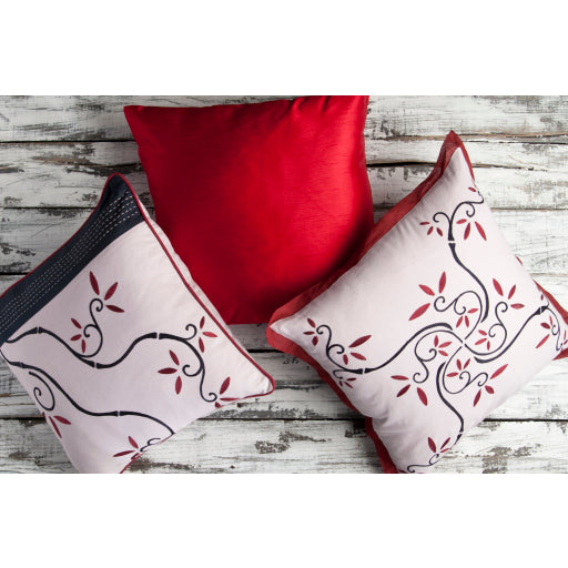 Pillow ~ Surya HH042, 18" L x 18" W x 4" H, Red (Set of 2) - GetSetHome Store