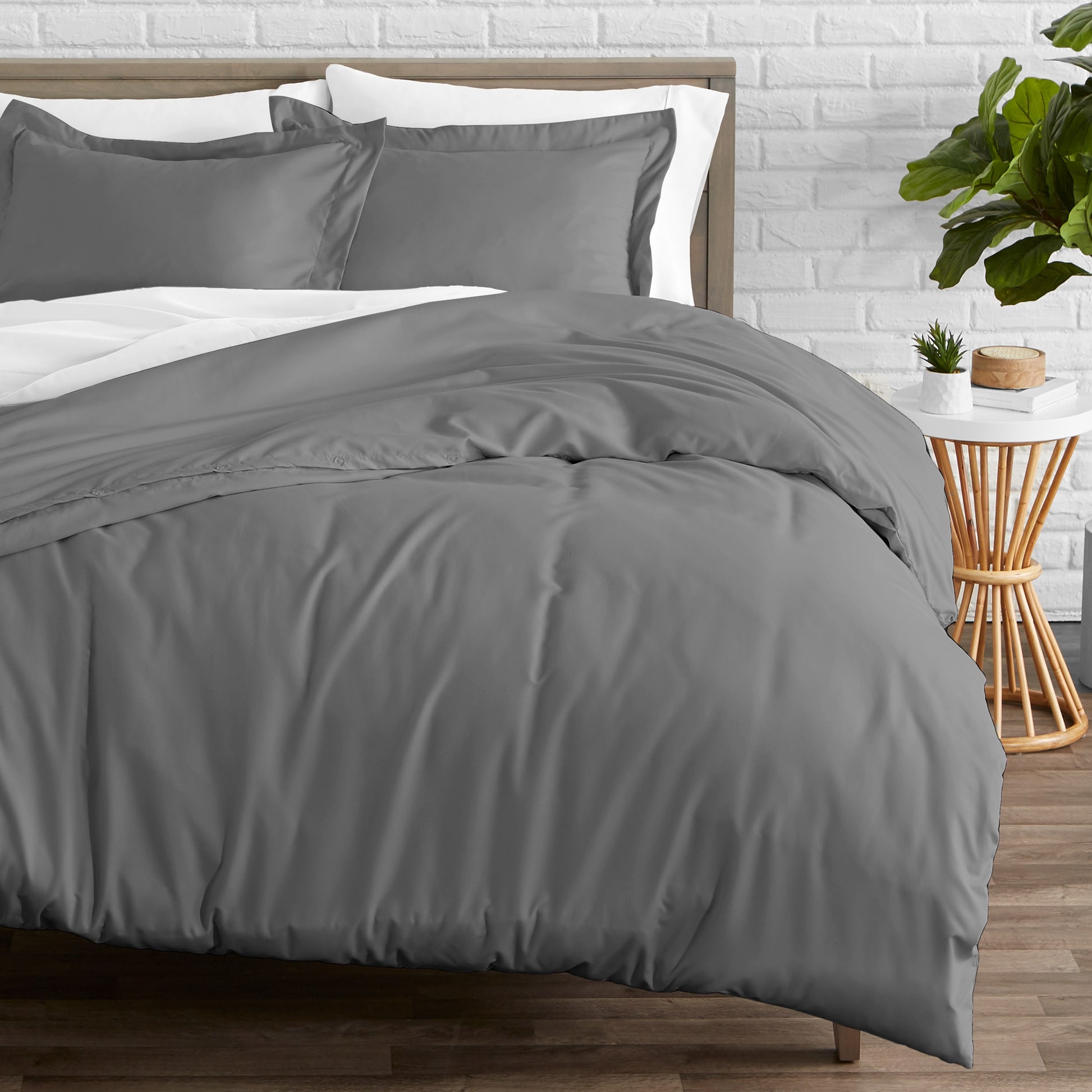 Queen / Full ~ 3 Piece Duvet Cover Set, Light Grey - GetSetHome Store