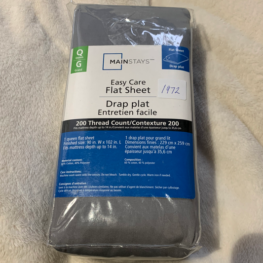 Queen ~ Flat Sheet, Grey - GetSetHome Store