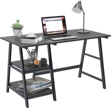 SogesHome 47 inch Computer Desk with Storage, Black, - GetSetHome Store