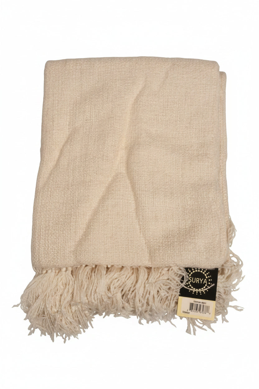 Hallie Acrylic Throw, Cream - GetSetHome Store