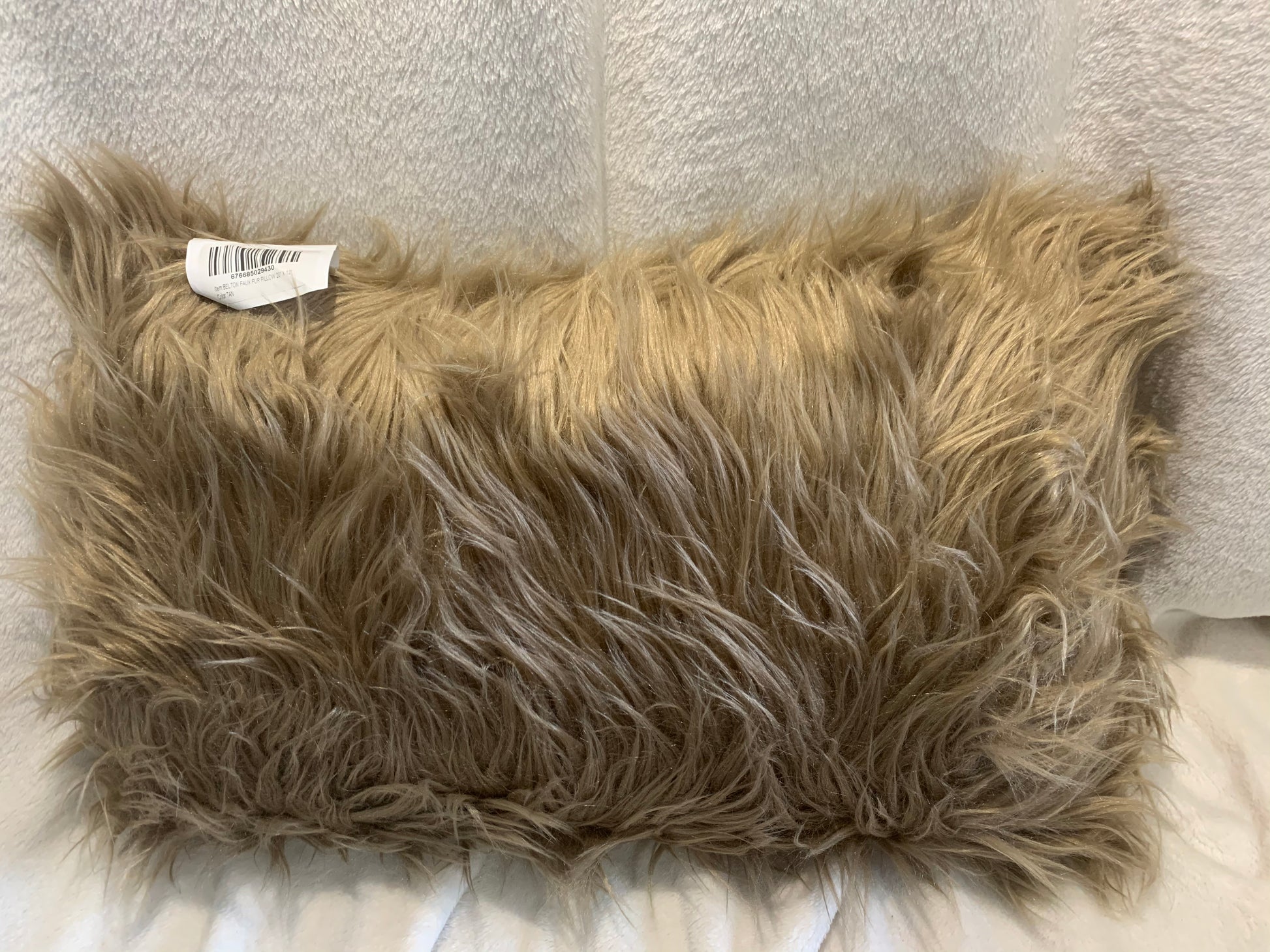 Pillow ~ Belton Faux Fur Pillow, Tan, 12 inch by 20 inch - GetSetHome Store