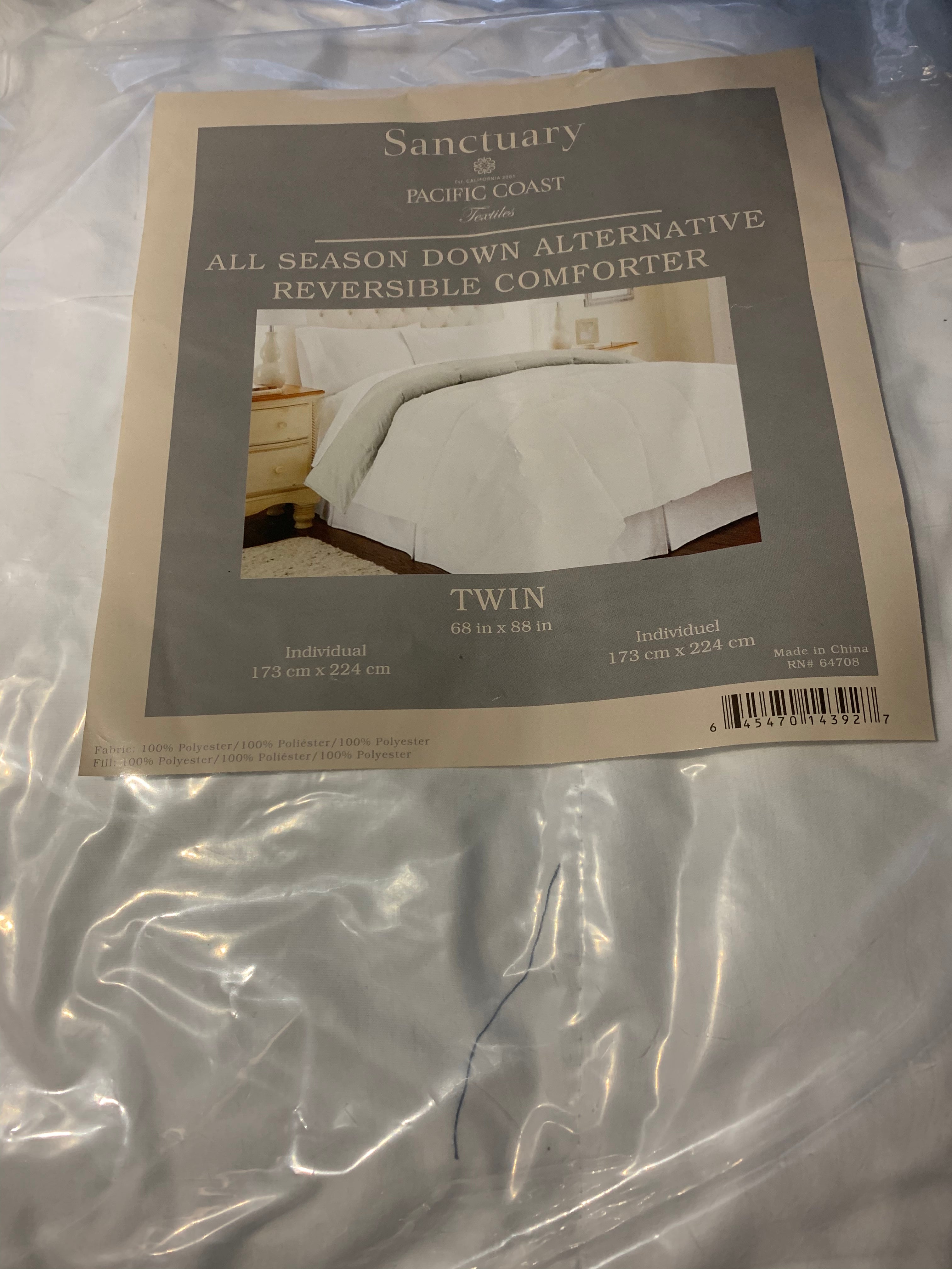 Twin ~ Pacific Coast Textiles Down Alternative Reversible Down Comforter - GetSetHome Store