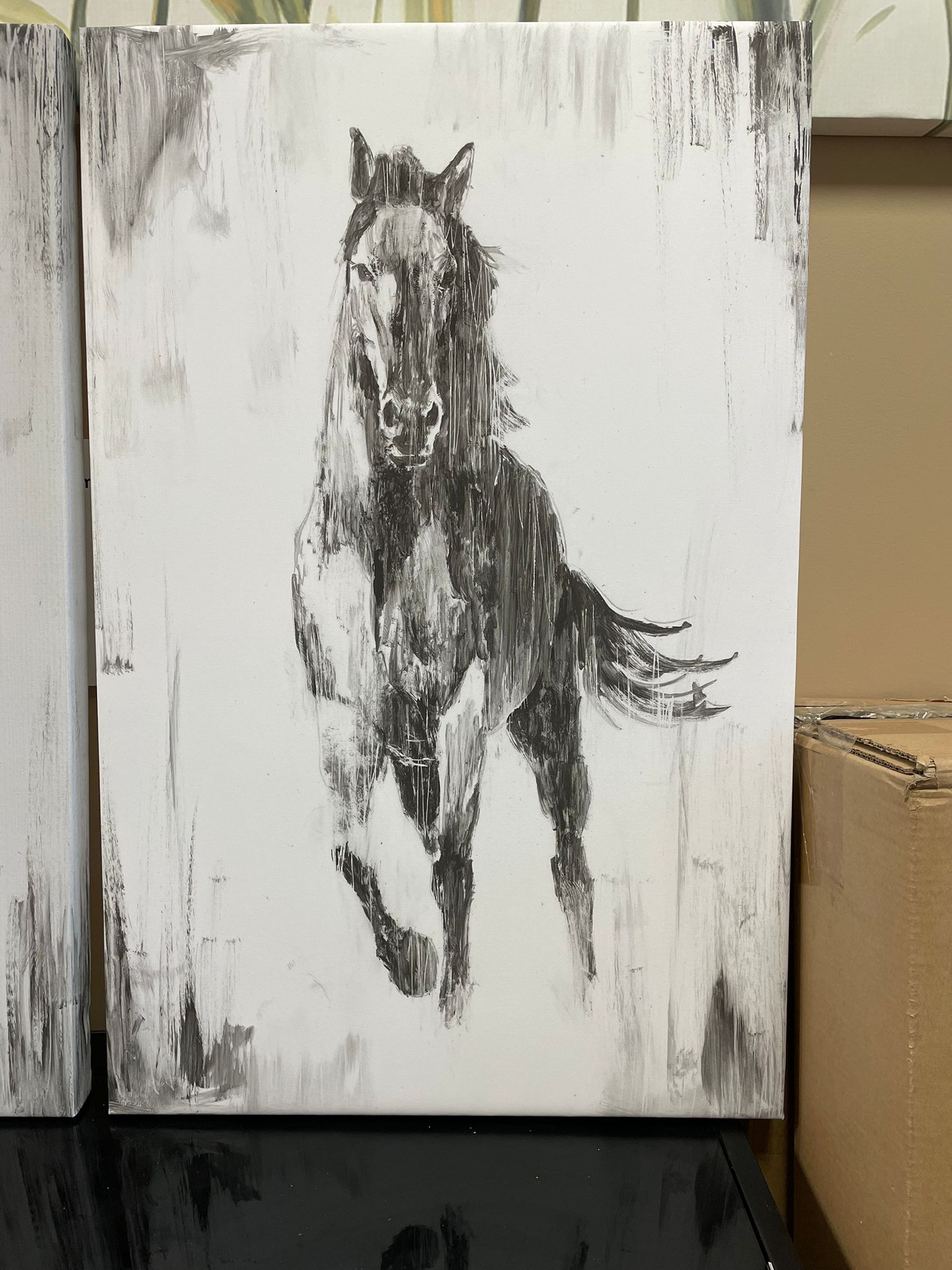 Rustic Black Stallion Set of 2 - Wrapped Canvas Print 20" x 32" (each) - GetSetHome Store