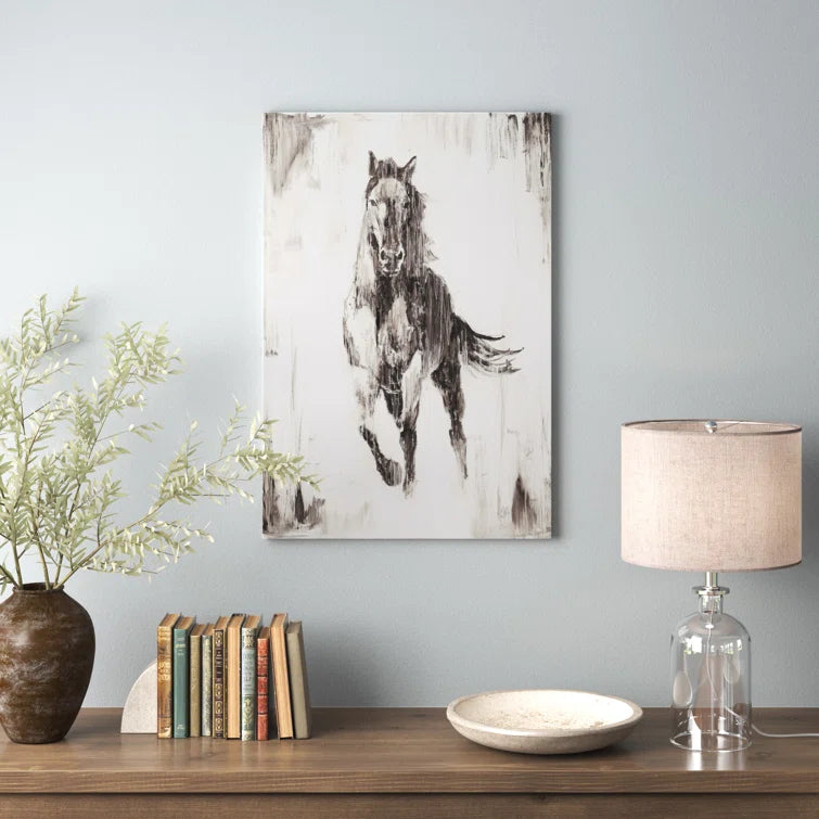 Rustic Black Stallion Set of 2 - Wrapped Canvas Print 20" x 32" (each) - GetSetHome Store