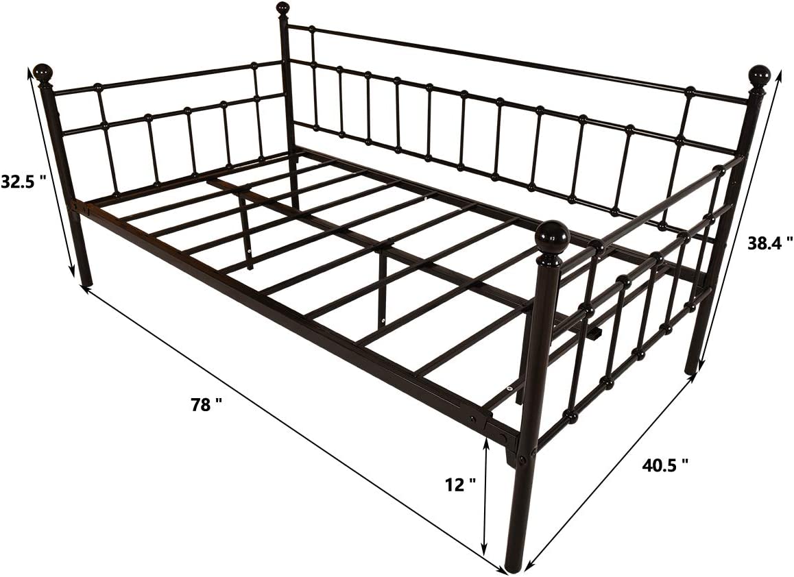 Metal Daybed Frame (Twin, Black) - GetSetHome Store