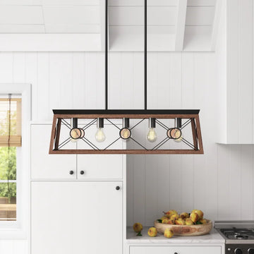 5 - Light Dimmable Kitchen Island Square / Rectangle Chandelier - GetSetHome Store