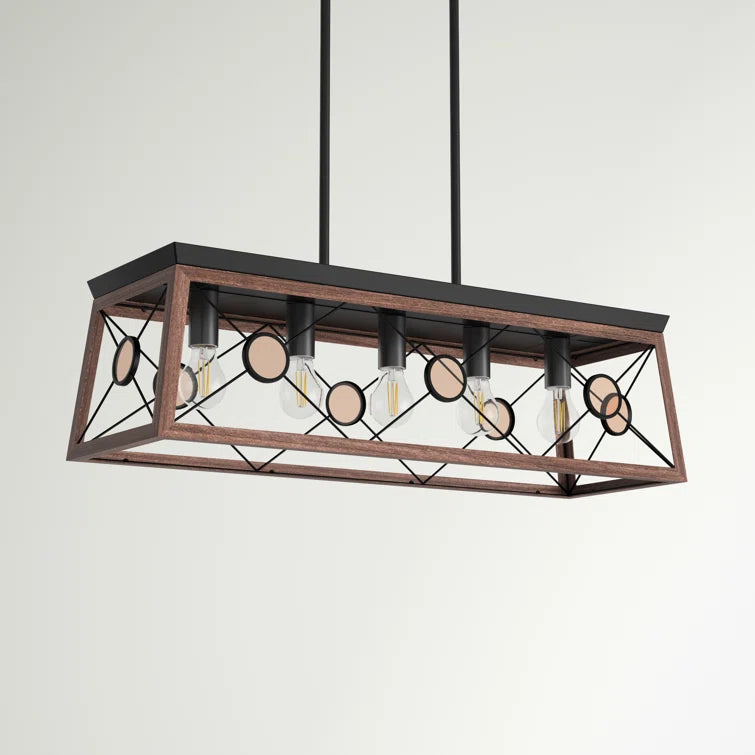 5 - Light Dimmable Kitchen Island Square / Rectangle Chandelier - GetSetHome Store