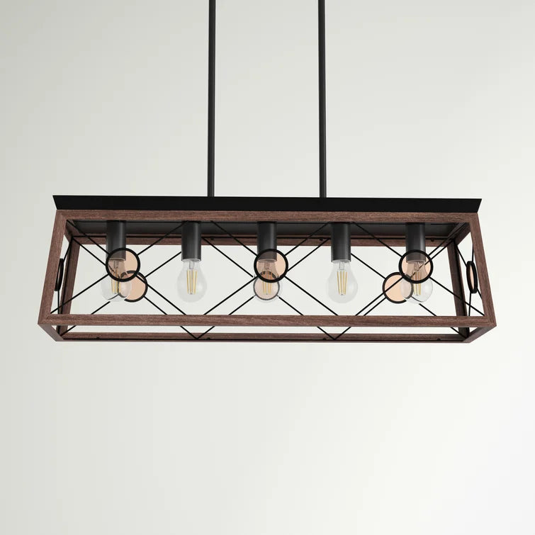 5 - Light Dimmable Kitchen Island Square / Rectangle Chandelier - GetSetHome Store