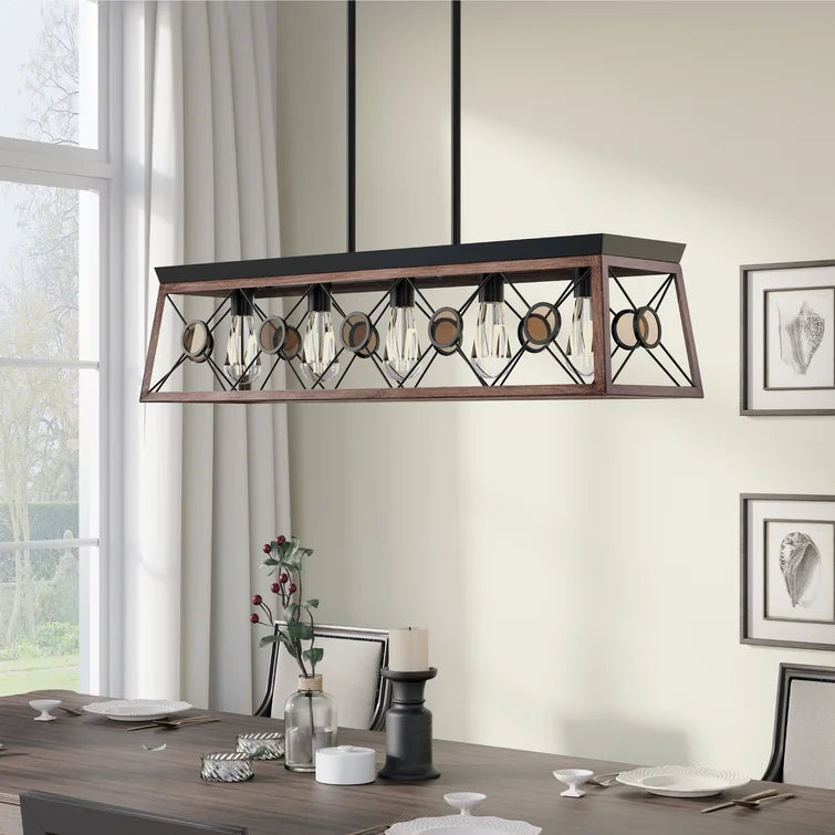 5 - Light Dimmable Kitchen Island Square / Rectangle Chandelier - GetSetHome Store