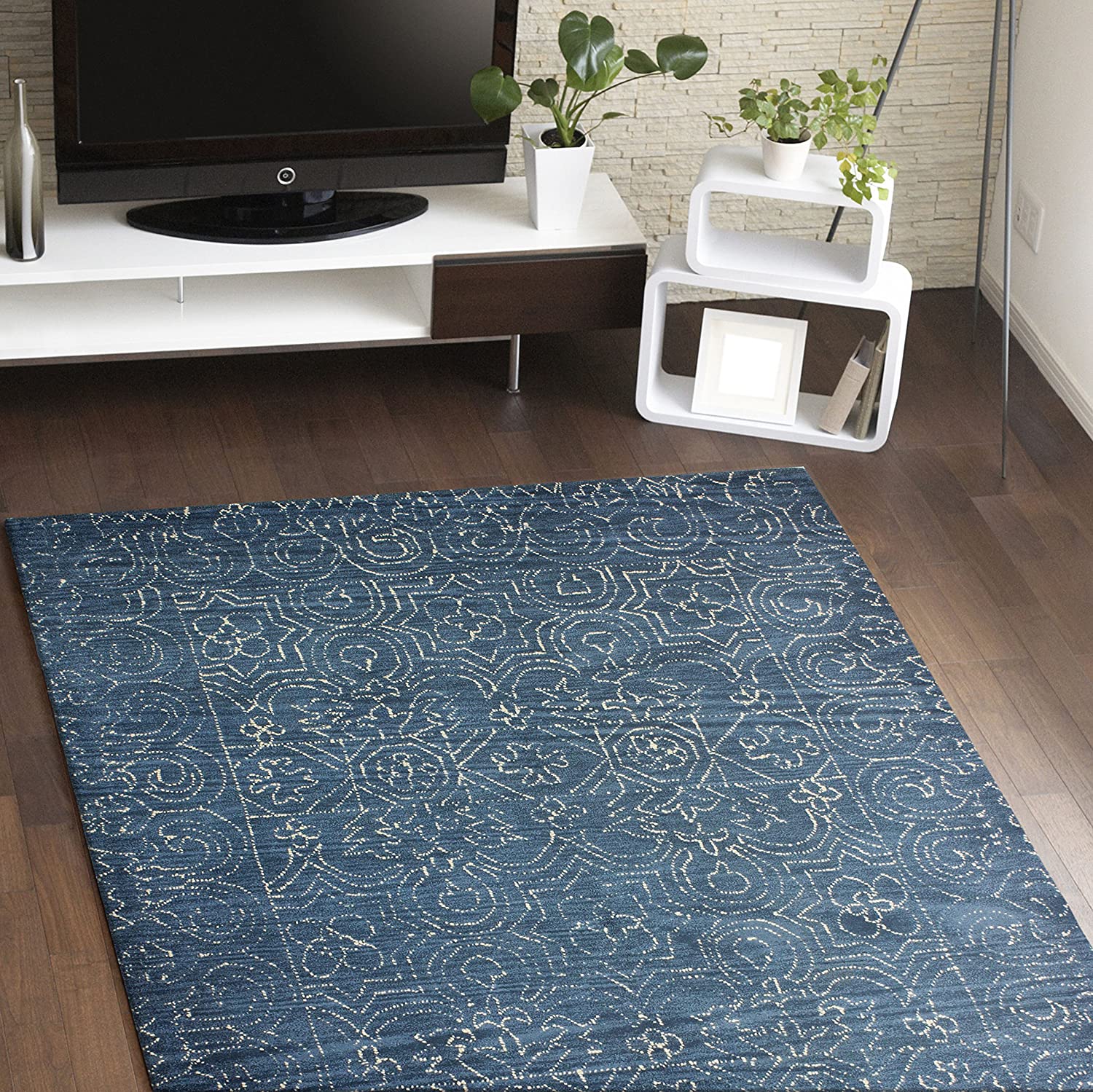 Bashian Rug R120-CL133-AZURE 5' x 7'6" - GetSetHome Store