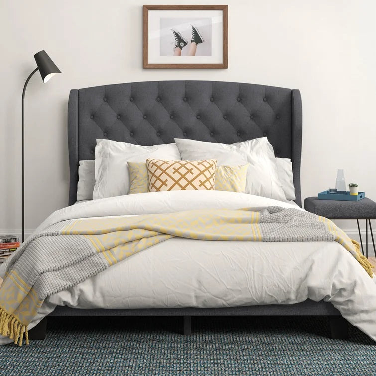 Lilianna Upholstered King Grey Bed - GetSetHome Store