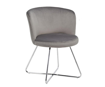 Grey Accent Chair with Silver Legs (Set of 2) - GetSetHome Store