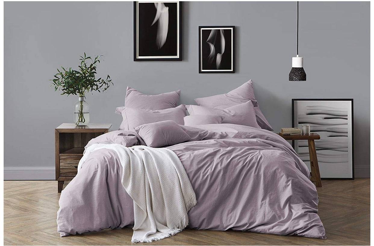 King / Cal ~ 3 Piece Duvet Cover Set, Cotton, by Swift Home , Dusty Lavender - GetSetHome Store