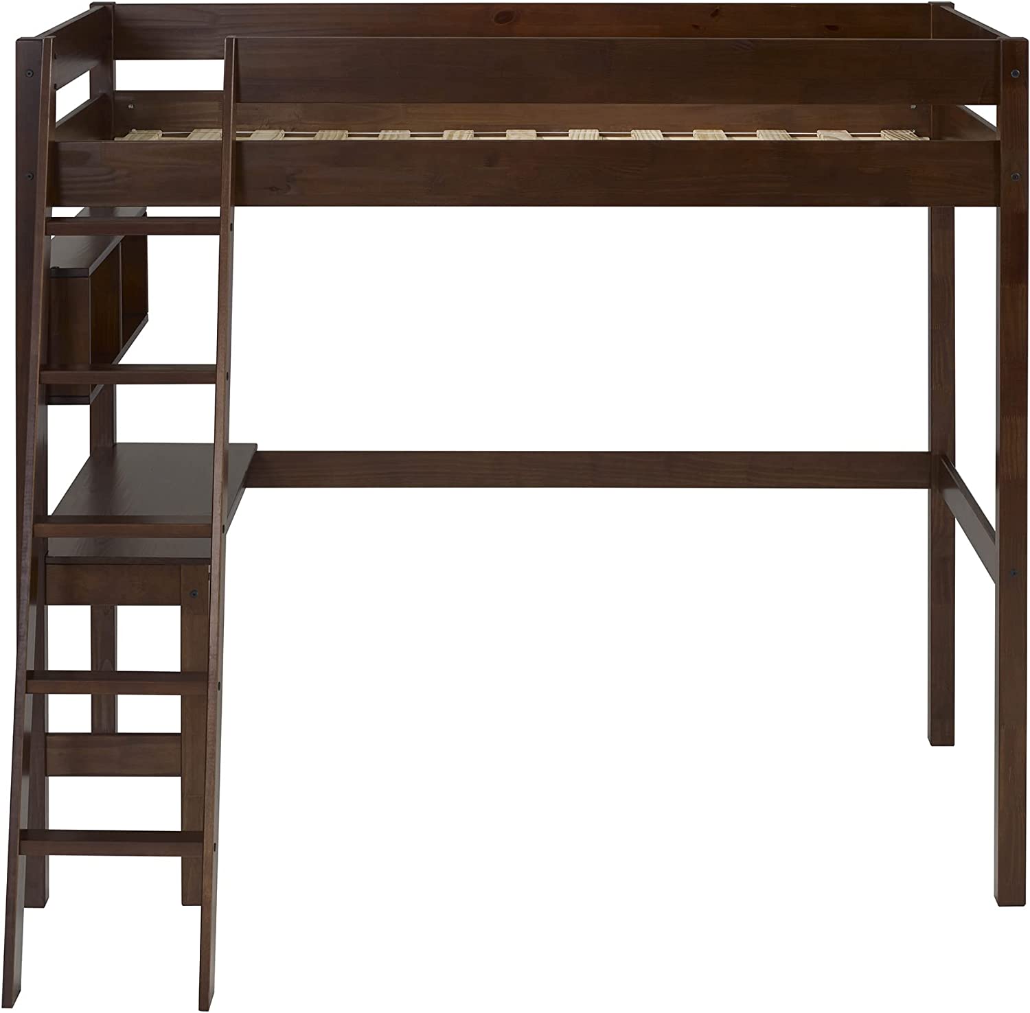 Walker Edison Bibury Classic Solid Wood Twin Loft Bunk Bed, Size, Walnut - GetSetHome Store