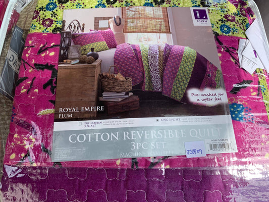 King ~ Somerton 3 Piece Quilt by World Menagerie, Royal Empire Plum - GetSetHome Store