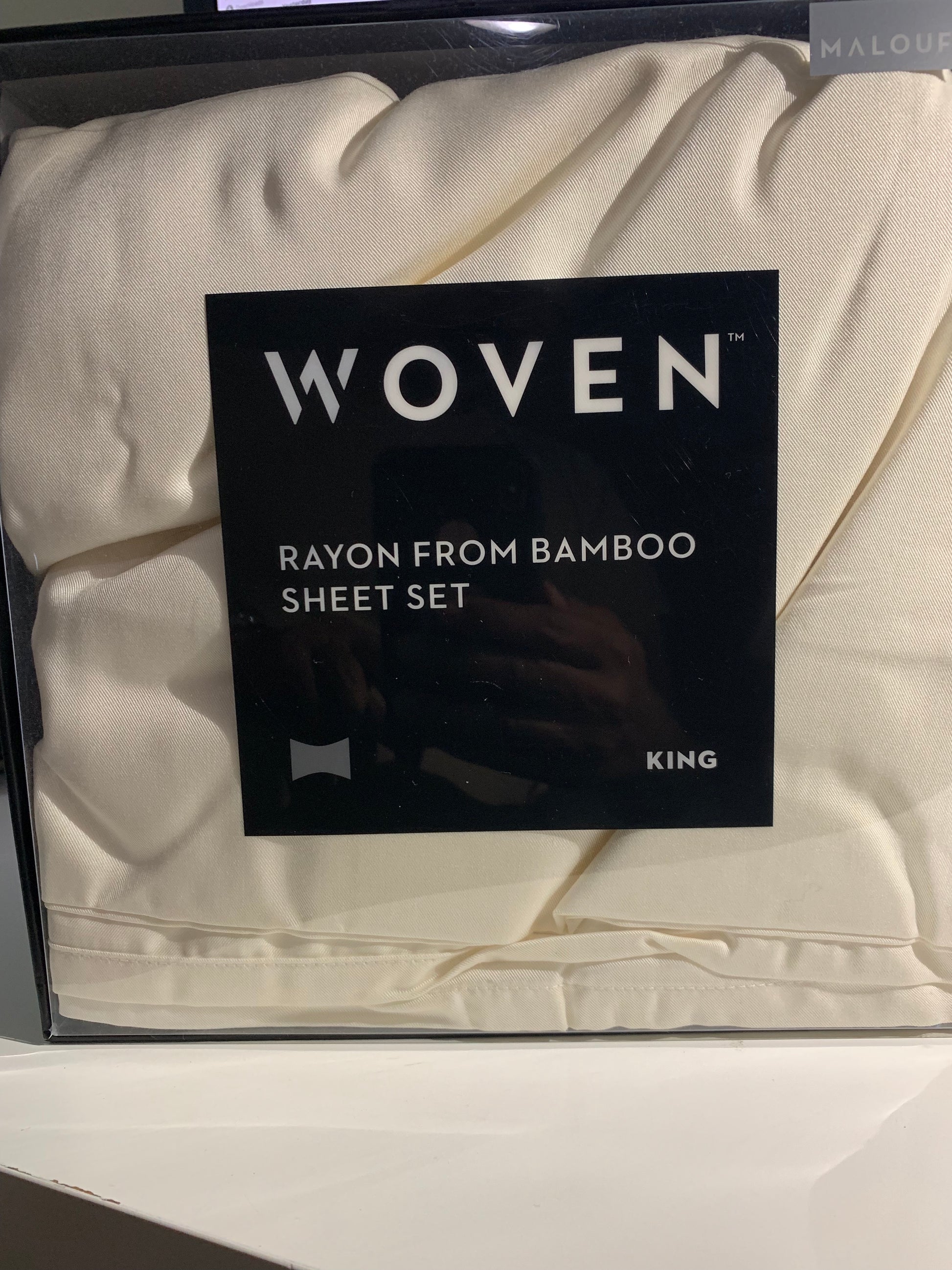 MALOUF Woven 100% Rayon from Bamboo Sheet Set-4-pc KING Set , Ivory - GetSetHome Store