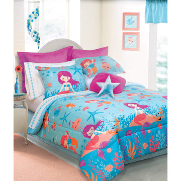 Safdie & Co. Collection Adella 3 Piece Comforter Set, Mermaid Double/QUEEN - GetSetHome Store