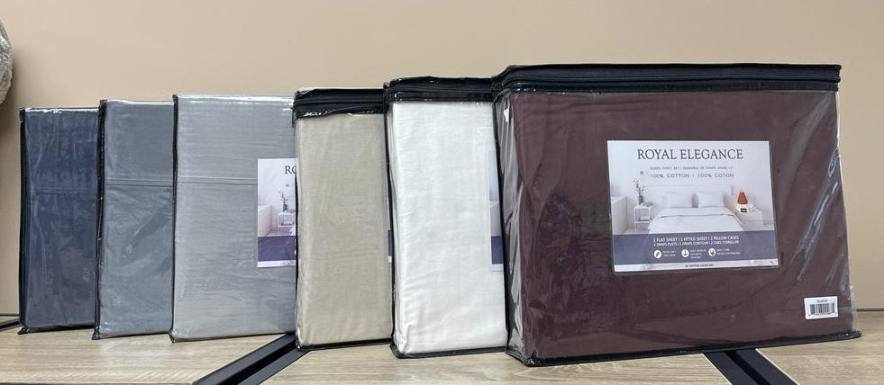 Cotton House - 100% Cotton Sheet Set Queen Light Grey - GetSetHome Store