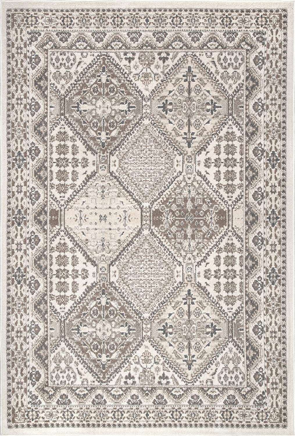 nuLOOM Becca Traditional Tiled Area Rug, 5' x 8', Beige - GetSetHome Store