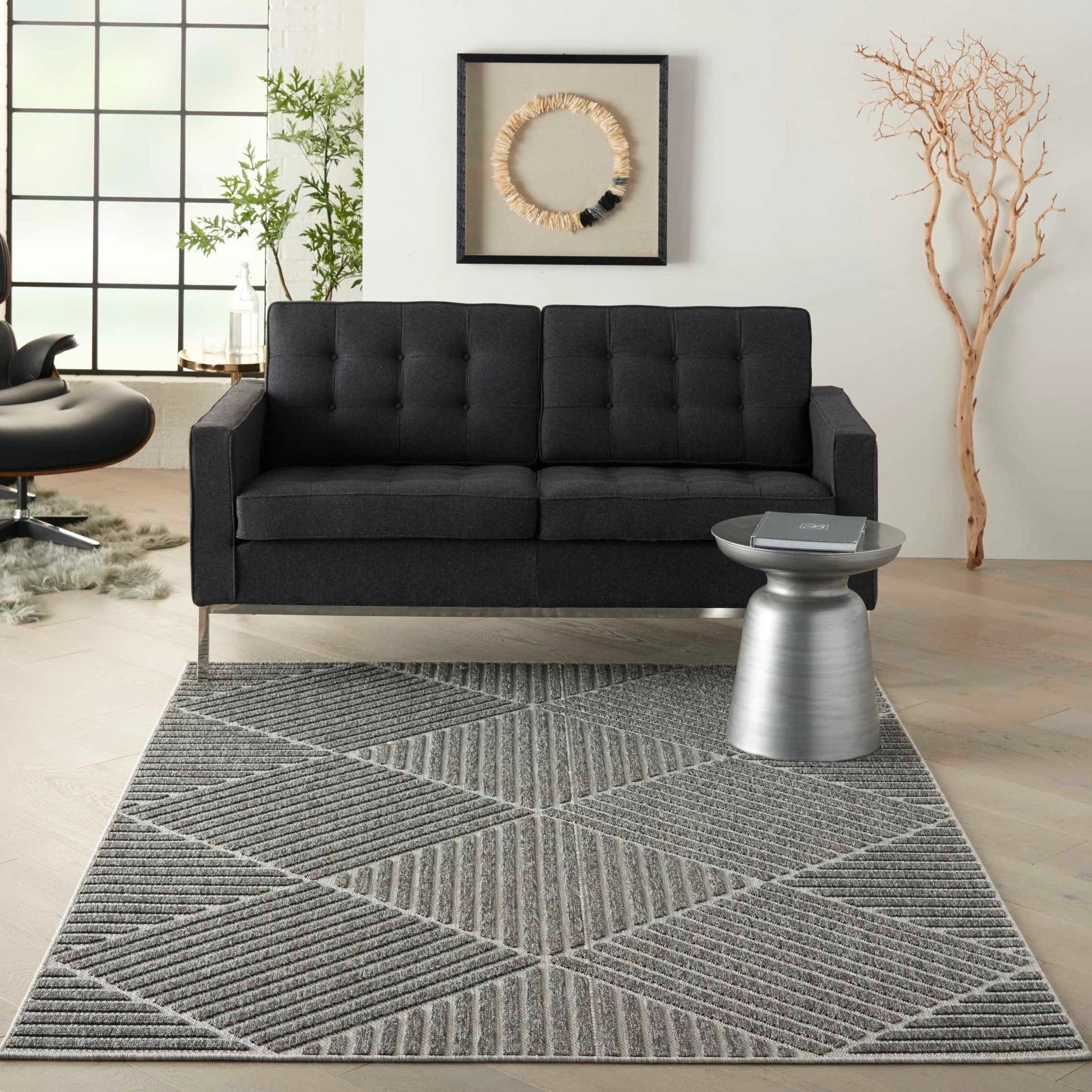 Nourison  Cozumel CZM05 Dark Grey ~ 5'3" X 7'3" - GetSetHome Store