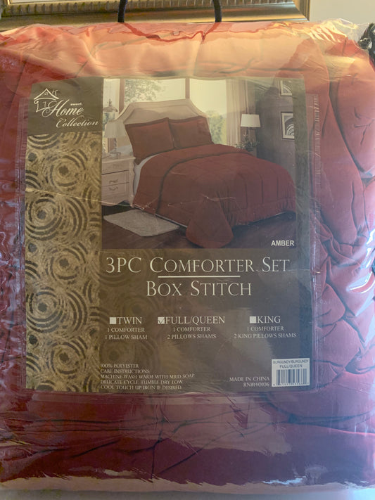 Sweet Home Collection Comforter Set with 2 Pillow Shams, FULL/Queen, Burgundy - GetSetHome Store